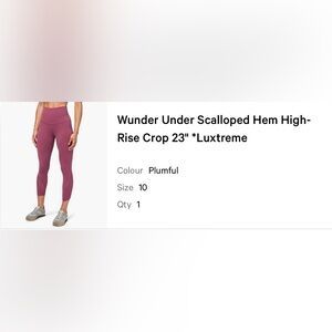 Wunder Under HR Crop 24” Scallop Plumful (LW6AX9S) - Size 10